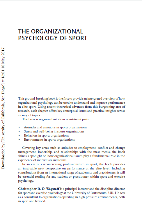 The Organizational Psychology Of Sport-1