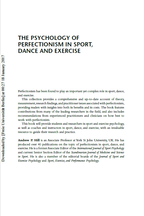 The Psychology Of Perfectionism In Sport, Dance And Exercise-1