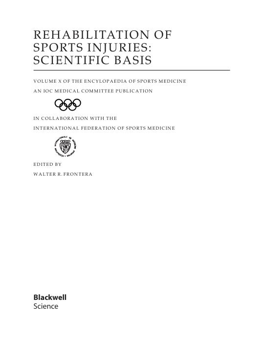 Rehabilitation of the sports injury